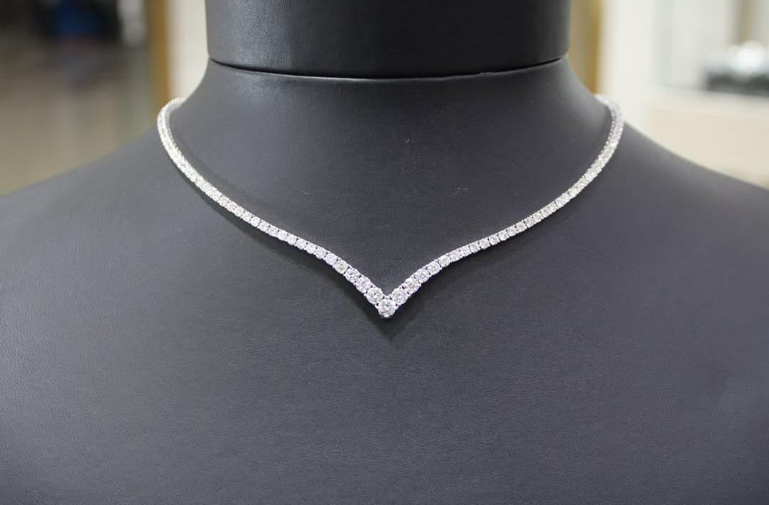 V-Shape Tennis Necklace