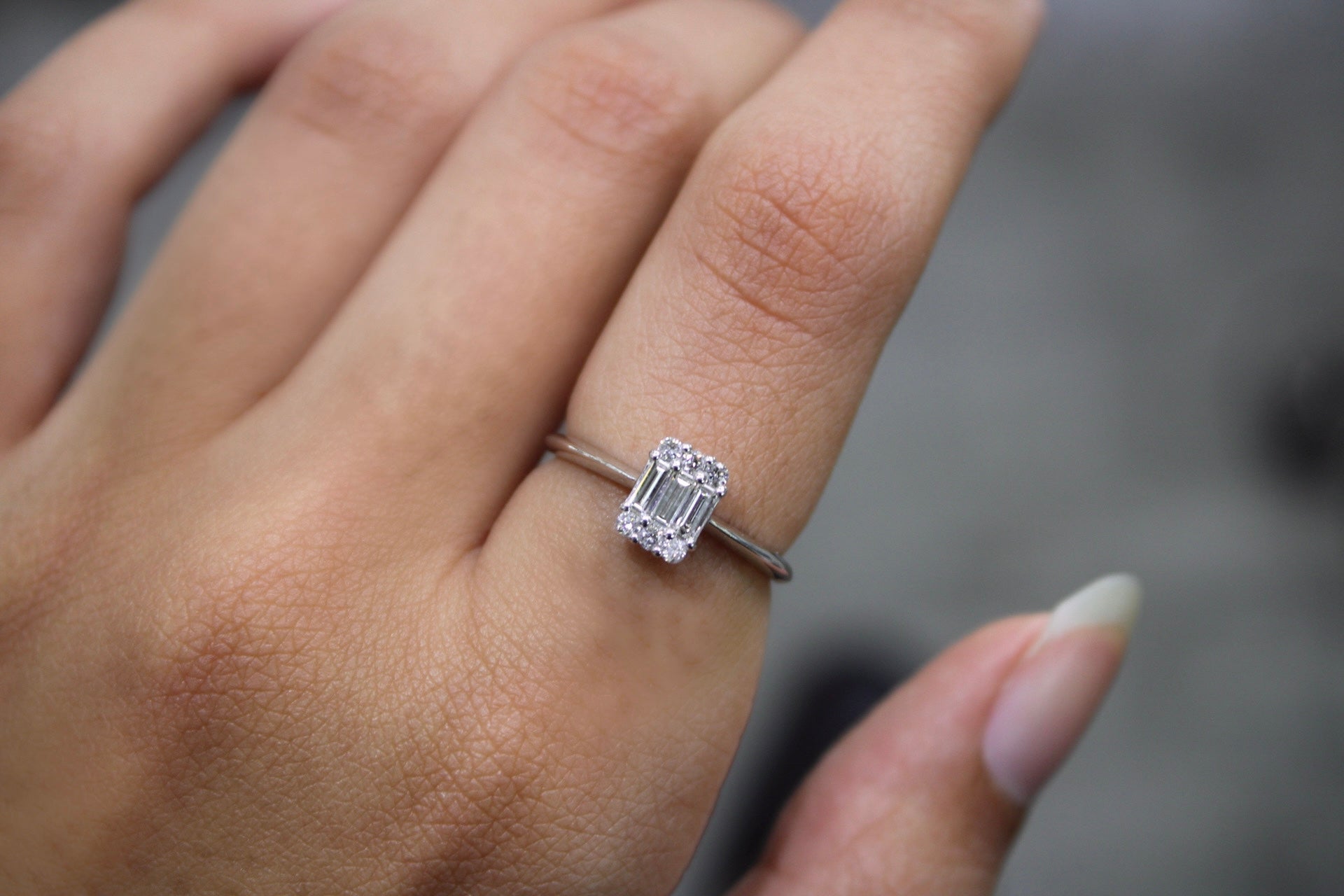Rectangular Diamond Ring