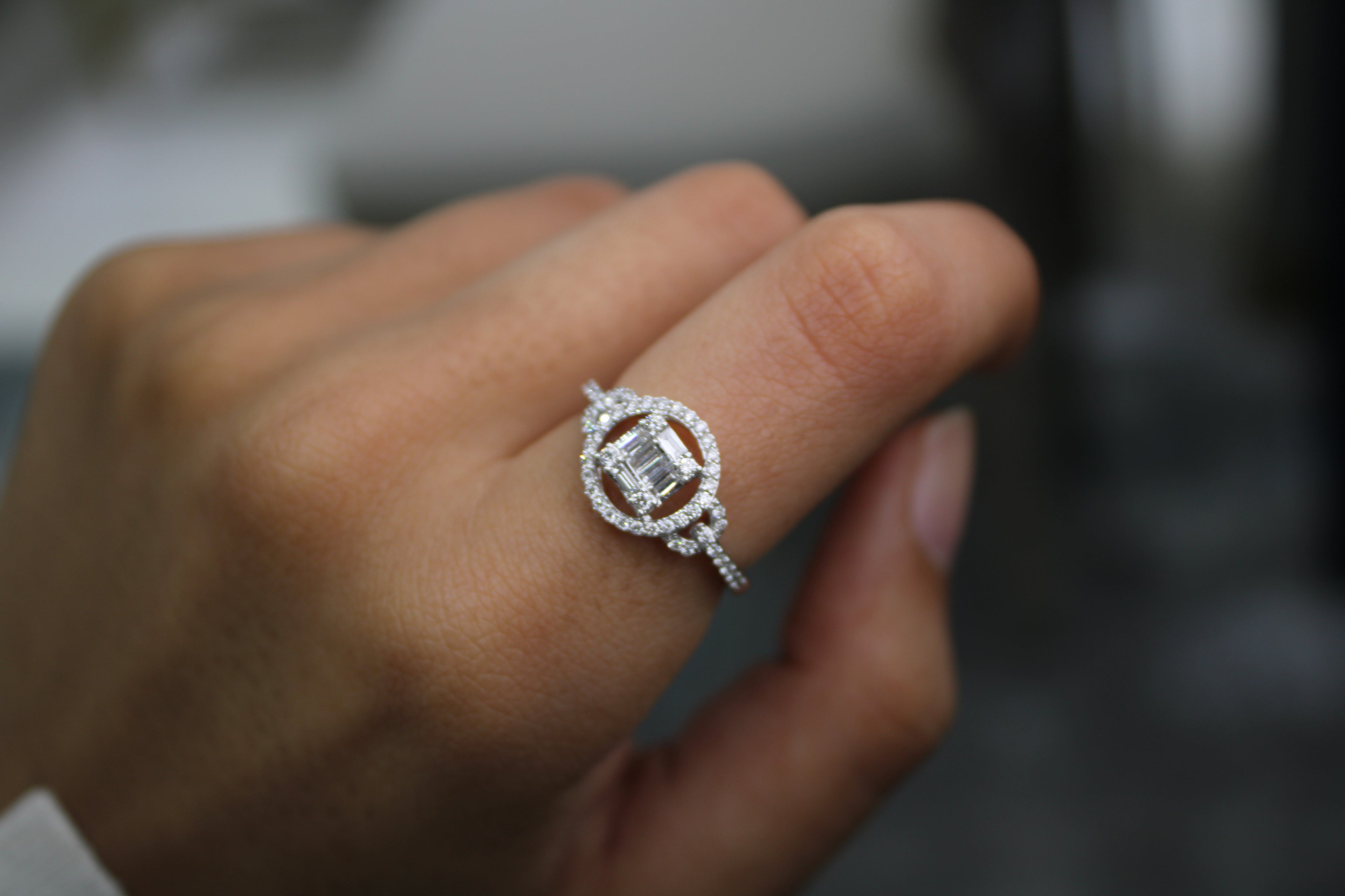 Circle&Square Diamond Ring