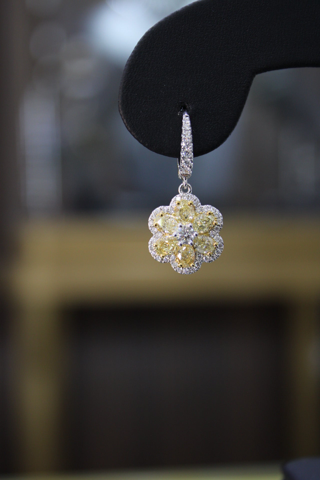 Flower Fancy Yellow Earrings