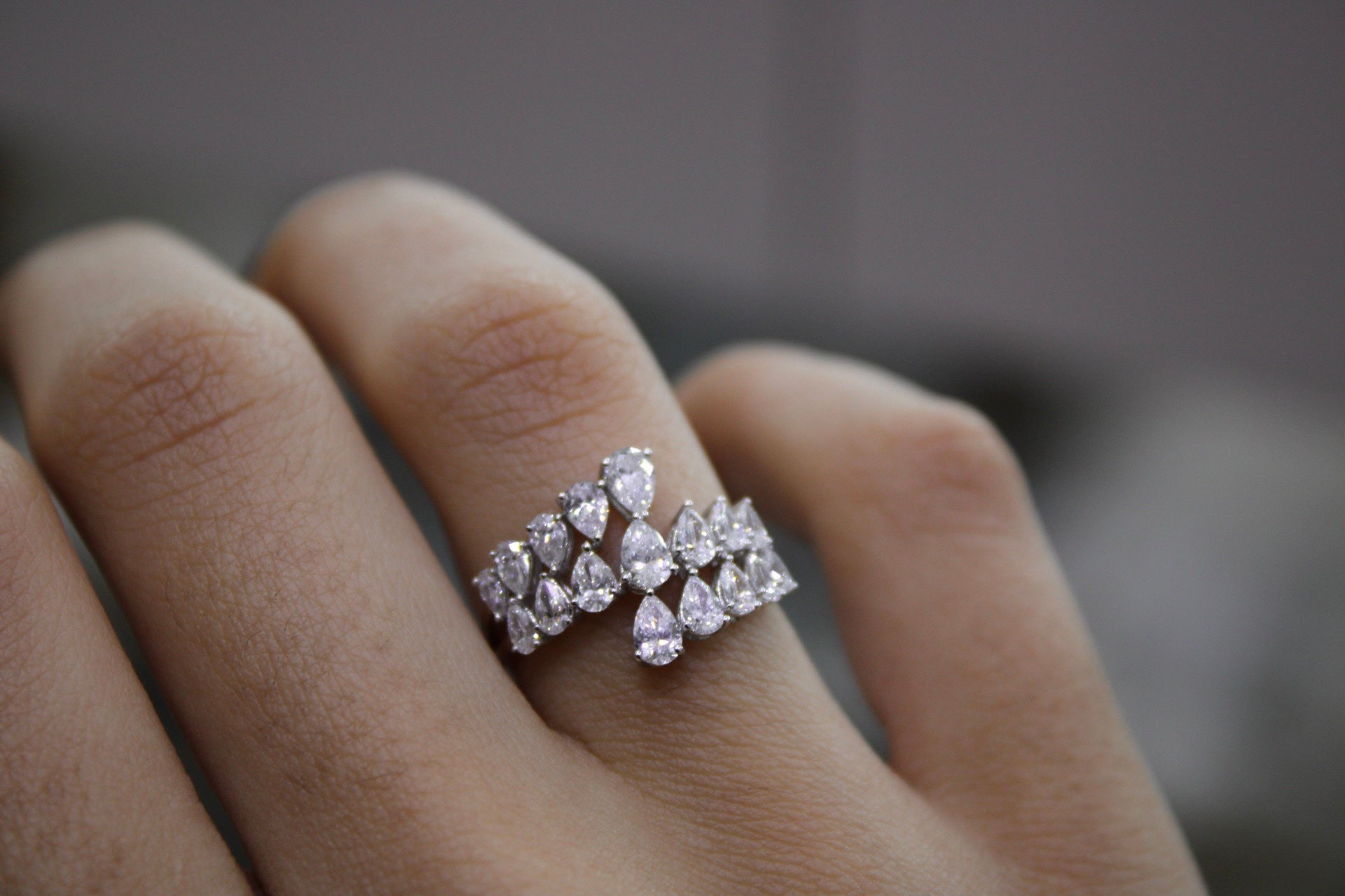Teardrop Diamond Ring
