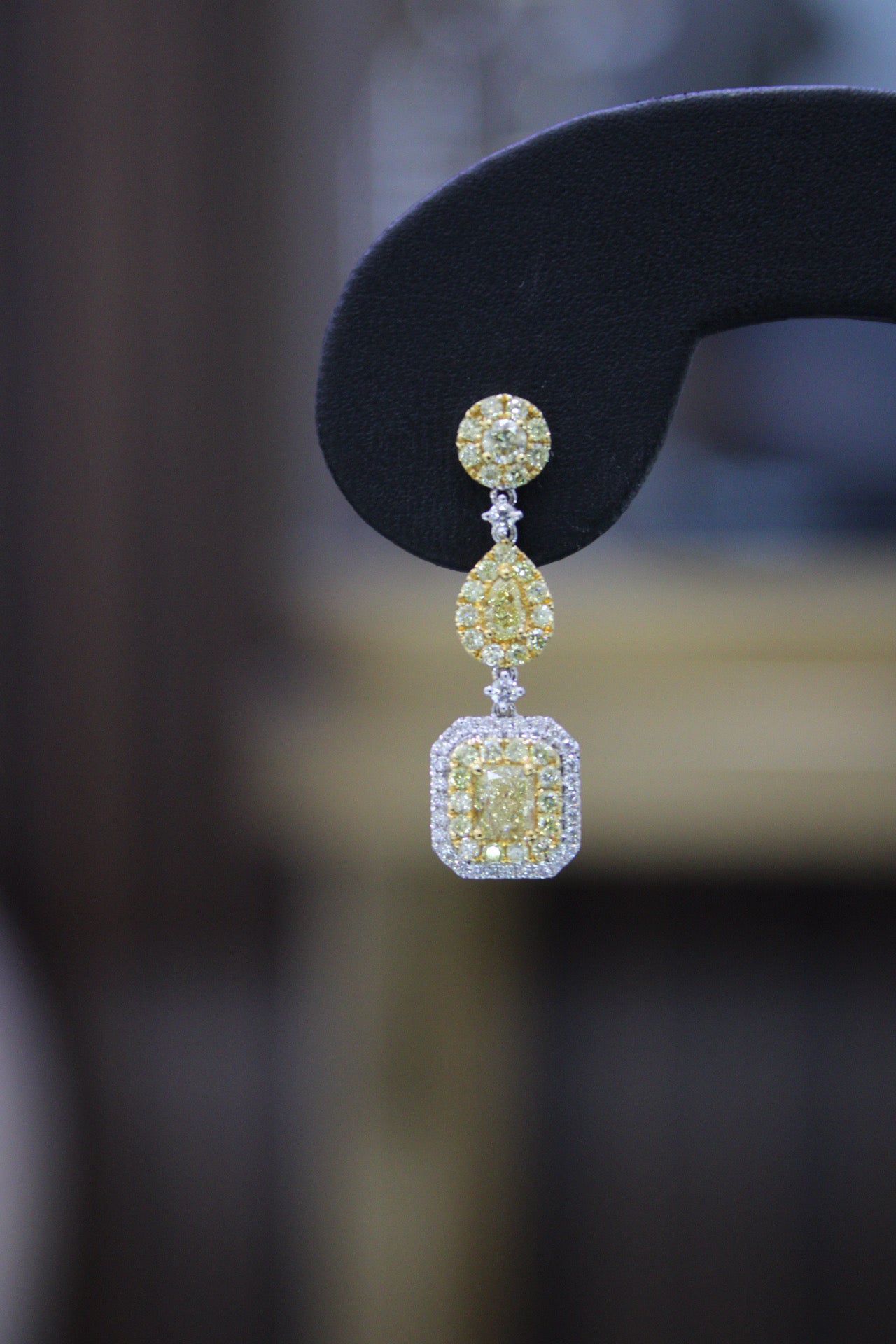 Dangling Fancy Yellow Earrings
