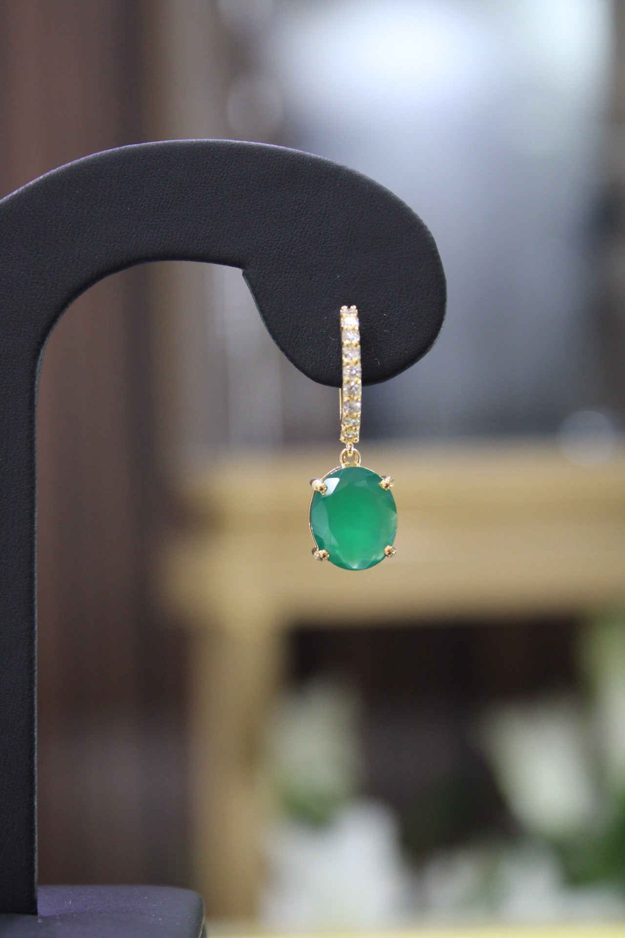 Oval Emerald Earrings
