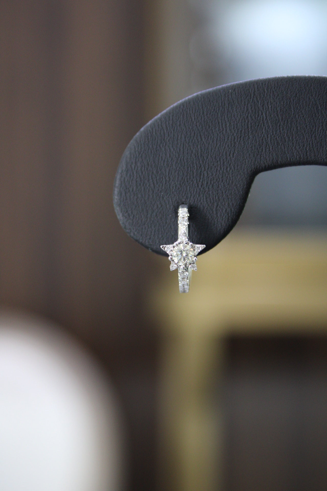 Star Diamond Hoop Earrings