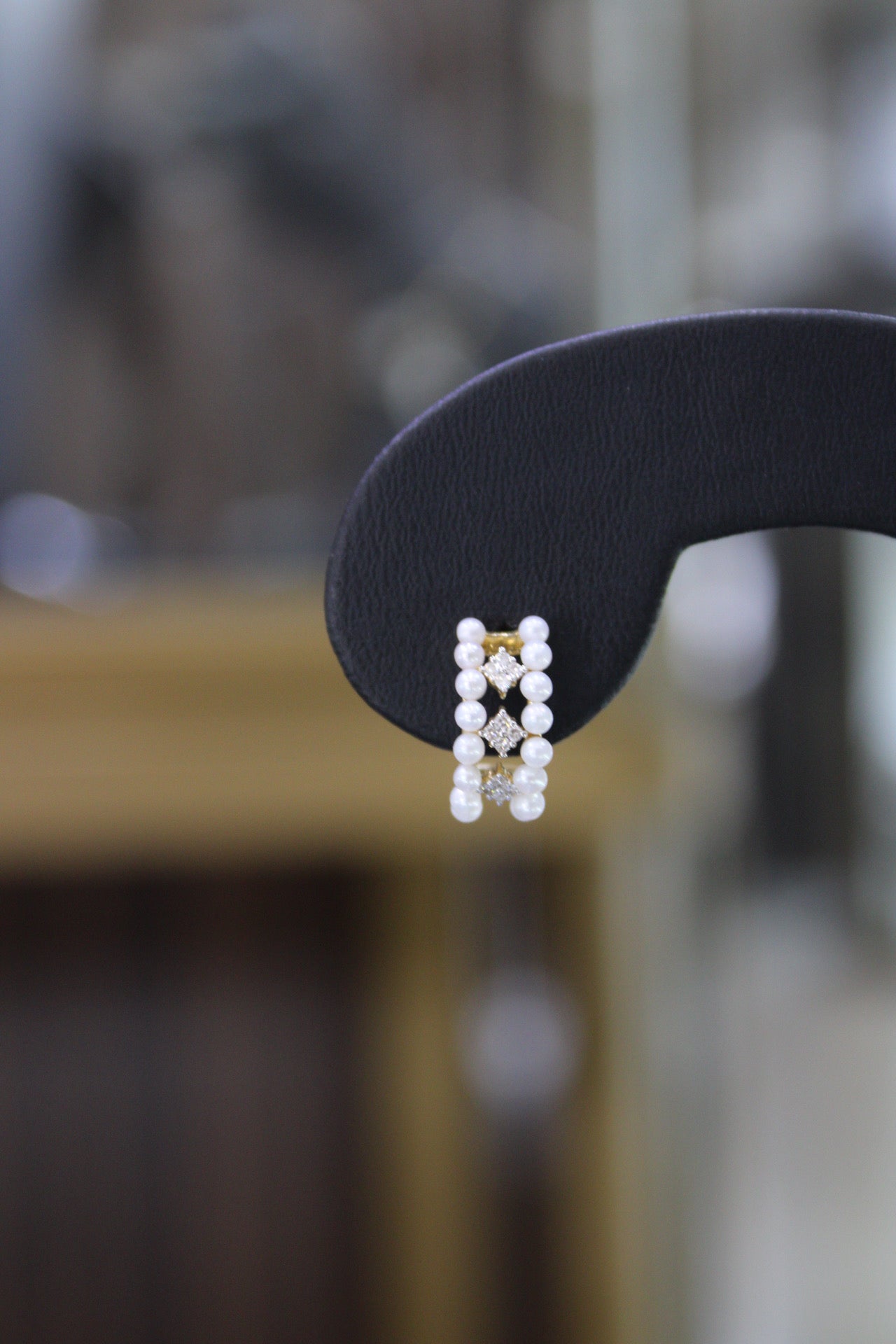 Double Row Pearl Earrings