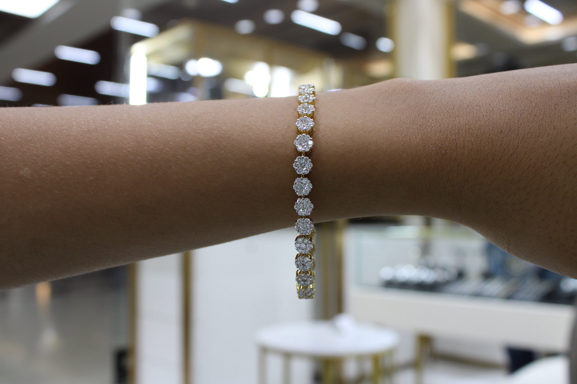 Flower Shaped Diamond Bracelet