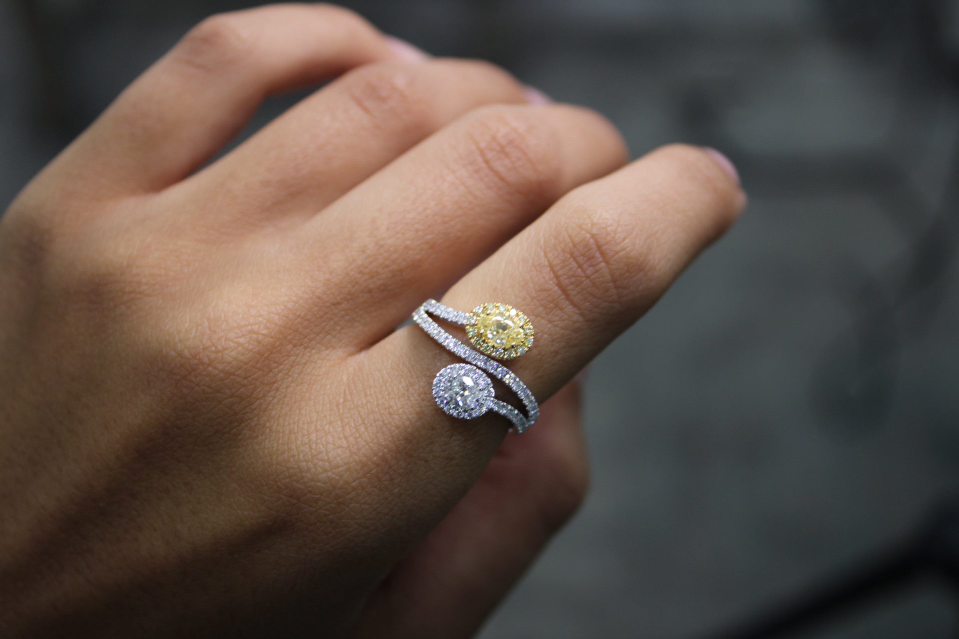 Oval Fancy Yellow Diamond Ring