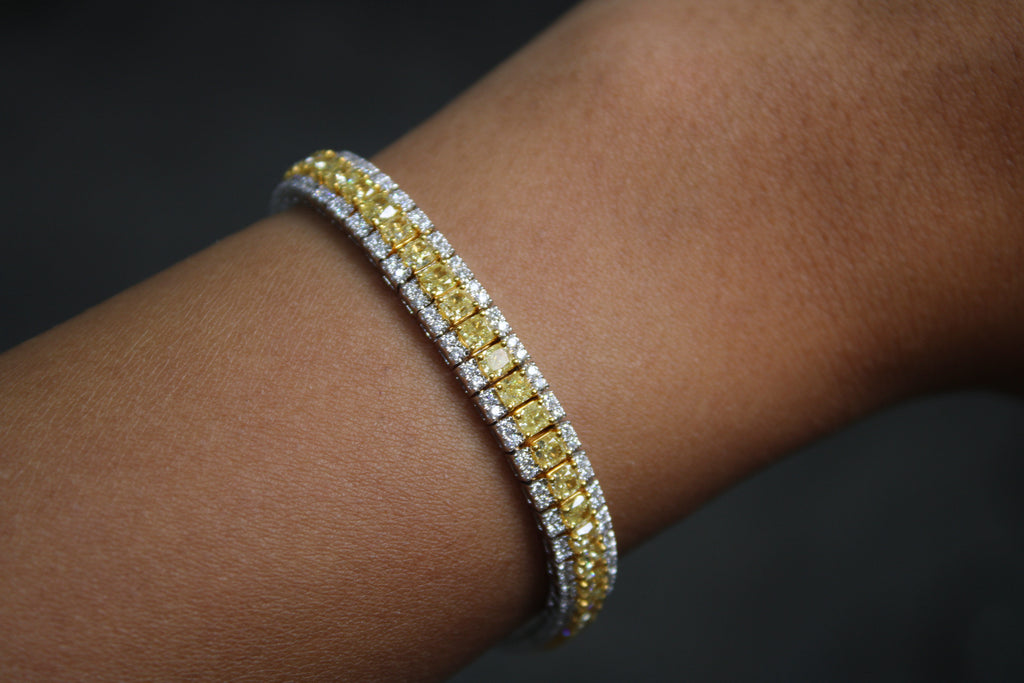 Square Fancy Yellow Diamond Bracelet