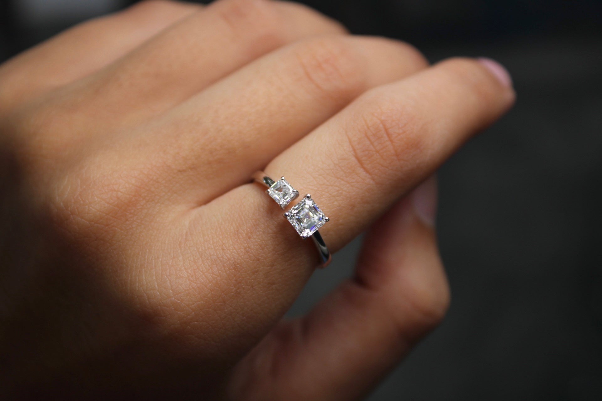 Double Square Diamond Ring