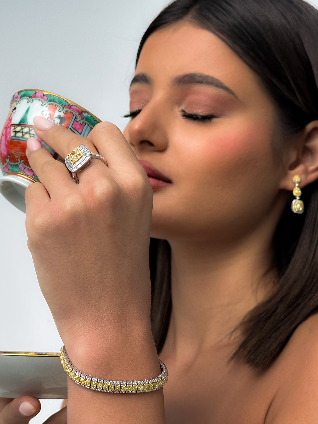Dangling Fancy Yellow Earrings