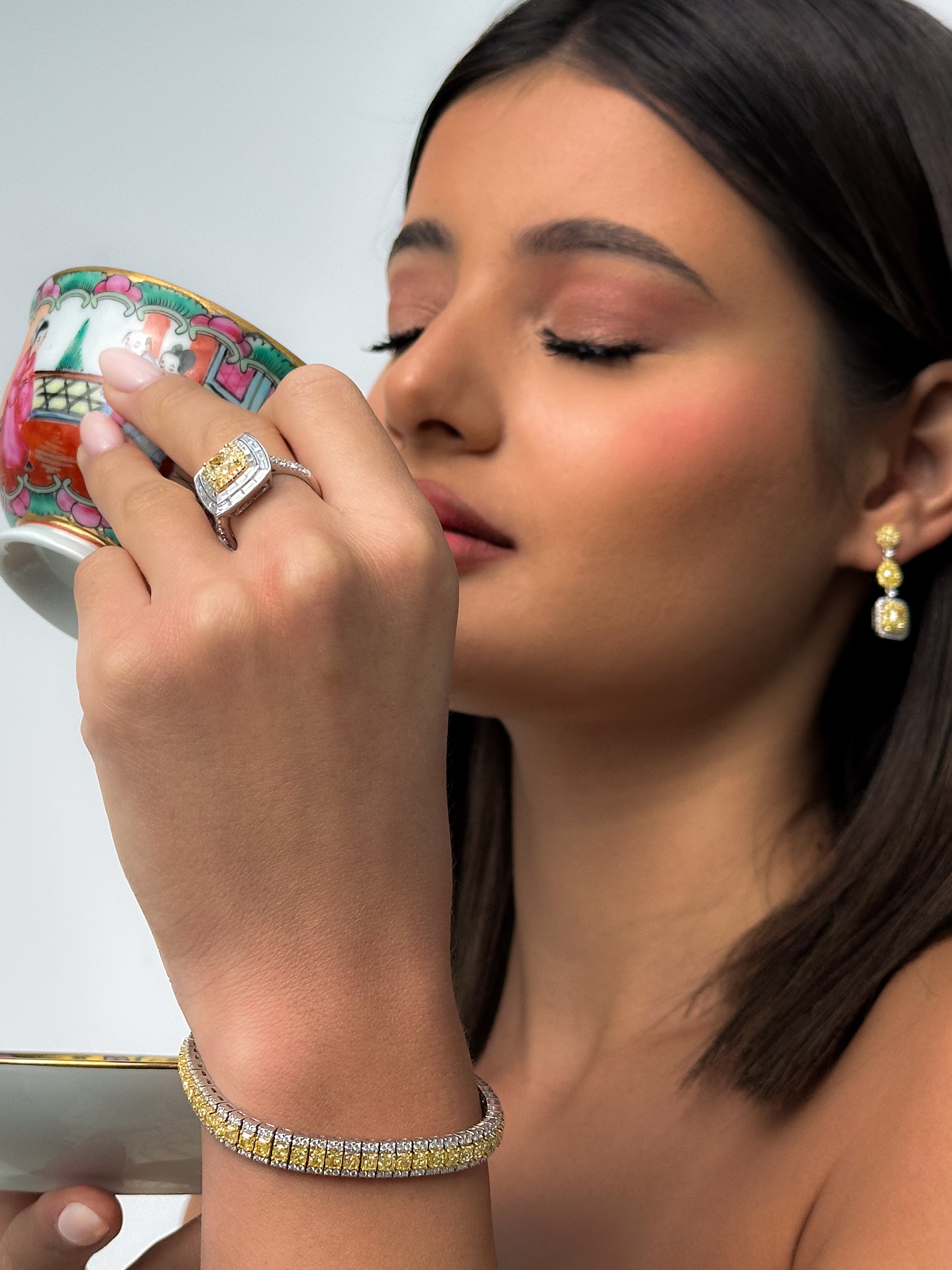 Dangling Fancy Yellow Earrings